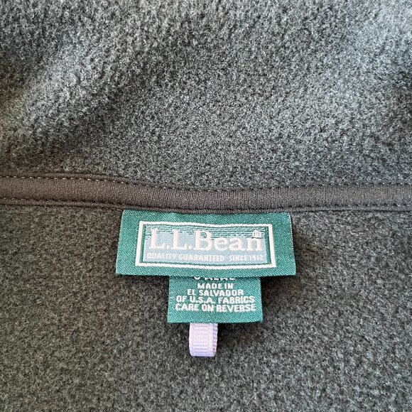 LL Bean Men's Full Zip Fleece Jacket Green Size Medium M Vintage Pockets 0 ALA-2 - Picture 8 of 10